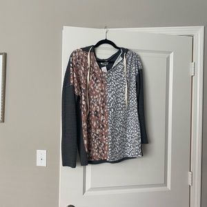 Bibi Lightweight Leopard Waffle Hoodie